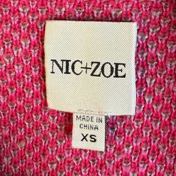 Nic + Zoe Pink & Gray Knitted Long Sleeve Cardigan Size XS - Picture 6 of 8